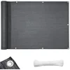 Image de FLOORDIREKT HDPE Balkonscherm - Privacyscherm - Balkondoek - Zichtdoek - Grijs - 90 x 500 cm
