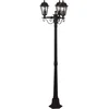 Image de Lindby - Lantaarnpalen - 3lichts - Aluminium, glas - H: 172 cm - E27 - zwart-roest, helder