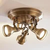 Image de Lindby - plafondlamp - 3lichts - Metaal - H: 12.5 cm - GU10 - antiek messing