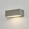 Image de Lindby - Wandlampen buiten - 1licht - Roestvrij staal, glas - H: 7 cm - E27 - roestvrij staal, wit gesatineerd