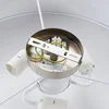 Image de Lindby - plafondlamp - 3lichts - Stof, metaal - H: 17 cm - E27 - bruin, wit, mat nikkel