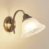 Image de Lindby - wandlamp - 1licht - Glas, metaal - H: 20 cm - E27 - wit albast, antiek messing