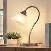 Image de Lindby - LED tafellamp - 1licht - Glas, metaal - H: 42 cm - E27 - wit albast, antiek messing