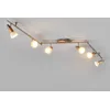 Image de Lindby - plafondlamp - 6lichts - Metaal, hout, glas - H: 18.5 cm - E14 - nikkel gesatineerd, hout, wit gesatineerd