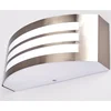 Image de Lindby - Wandlampen buiten - 1licht - roestvrij staal, polycarbonaat - H: 10 cm - E27 - rvs, gesatineerd