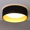 Image de Lindby - plafondlamp - 1licht - stof, kunststof, metaal - H: 14 cm - zwart, goud, wit - Inclusief lichtbron