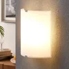 Image de Lindby - wandlamp - 1licht - Glas, metaal - H: 21 cm - E27 - wit, chroom