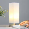 Image de Lindby - Tafellamp - 1licht - stof, metaal - H: 35 cm - E14 - grijs, gesatineerd nikkel