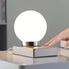 Image de Lindby - Tafellamp - 1licht - glas, metaal - H: 15 cm - E14 - opaalwit, mat nikkel