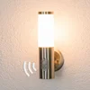 Image de Lindby - Wandlampen buiten - 1licht - Roestvrij staal, polycarbonaat - H: 36.5 cm - E27 - roestvrij staal, wit