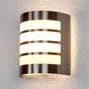 Image de Lindby - Wandlampen buiten - 1licht - Roestvrij staal, polycarbonaat - H: 22 cm - E27 - roestvrij staal, wit