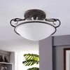 Image de Lindby - plafondlamp - 3lichts - Metaal, glas - H: 25 cm - E27 - zilver antiek, wit albast