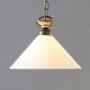 Image de Lindby - hanglamp - 1licht - Glas, metaal - H: 15 cm - E27 - opaalwit glanzend, antiek messing