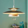 Image de Lindby - hanglamp - 1licht - Metaal - E27 - grijs, wit