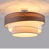Image de Lindby - plafondlamp - 3lichts - Stof, metaal - H: 36.8 cm - E27 - grijsbruin, wit, grijs, chroom