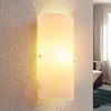 Image de Lindby - wandlamp - 1licht - Glas, metaal - H: 28 cm - E14 - mat wit, chroom