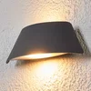 Image de Lucande - LED wandlamp buiten - 1licht - aluminium, polycarbonaat - H: 7.5 cm - antraciet, gesatineerd - Inclusief lichtbron