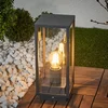 Image de Lucande - Sokkellamp - 1licht - Aluminium, glas - H: 35 cm - E27 - antraciet, helder