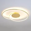 Image de Lindby - LED plafondlamp - 1licht - Plastic, metaal - H: 5.2 cm - goud, wit - Inclusief lichtbron