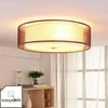 Image de Lindby - plafondlamp - 3lichts - Stof, metaal, glas - H: 14.5 cm - E27 - bruin, wit, chroom