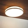 Image de Lindby - Plafondlamp badkamer - 1licht - Glas, metaal - H: 10 cm - wit, chroom - Inclusief lichtbron