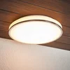 Image de Lindby - Plafondlamp badkamer - 1licht - Glas, metaal - H: 10 cm - wit, chroom - Inclusief lichtbron