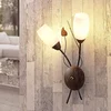 Image de Lindby - wandlamp - 2lichts - Metaal, glas - H: 42.5 cm - E14 - wit, geborsteld zwartgoud