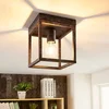 Image de Lindby - plafondlamp - 1licht - metaal - H: 20.5 cm - E27 - antiek roest