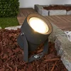 Image de Lucande - Buitenspots - 1licht - Gegoten aluminium, glas - H: 16.9 cm - donkergrijs, helder - Inclusief lichtbron