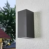 Image de Lucande - Wandlamp buiten - 2lichts - Aluminium, glas - H: 16.5 cm - GU10 - antraciet