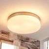 Image de Lindby - Plafondlamp badkamer - 3lichts - Glas, metaal - H: 6.5 cm - E27 - wit, nikkel gesatineerd