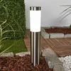 Image de Lindby - Solar buitenverlichting - 1licht - Roestvrij staal, kunststof - H: 60.5 cm - roestvrij staal, wit - Inclusief lichtbron