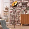 Image de Lindby - vloerlamp- Driepoot - - 1licht - Metaal - H: 160 cm - E27 - zwart, goud