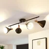 Image de Lindby - buitenspot - 4lichts - Metaal, hout - H: 18 cm - E14 - zwart, licht hout