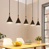 Image de Lindby - hanglamp - 5lichts - Metaal, hout - H: 17 cm - E14 - zwart, licht hout