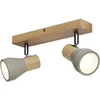 Image de Lindby - buitenspot - 2lichts - Hout, beton, metaal - H: 12.3 cm - E14 - licht hout, betongrijs, mat nikkel