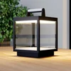 Image de Lucande - Terraslampen- met dimmer - 1licht - Aluminium, glas - H: 26.7 cm - grafietgrijs, helder - Inclusief lichtbron