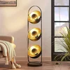 Image de Lindby - vloerlamp - 3lichts - Metaal - H: 120 cm - E27 - zwart, goud