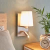 Image de Lindby - Wandlamp - 1licht - Stof, metaal - H: 30.8 cm - E14 - wit, nikkel