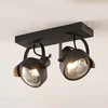 Image de Lindby - buitenspot - 2lichts - metaal, glas - H: 21.5 cm - GU10 - zwart