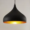 Image de Lindby - hanglamp - 1licht - Aluminium - H: 24 cm - E27 - zwart, goud