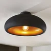Image de Lindby - plafondlamp - 1licht - Metaal - H: 17.4 cm - E27 - zwart, goud
