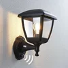 Image de Lindby - Wandlampen buiten - 1licht - polycarbonaat - H: 31.1 cm - E27 - zwart (RAL 9005), helder