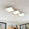 Image de Lucande - LED plafondlamp- met dimmer - 3lichts - Aluminium, kunststof - H: 5 cm - wit, zilver - Inclusief lichtbronnen