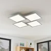 Image de Lucande - LED plafondlamp- met dimmer - 4lichts - Aluminium, kunststof - H: 5 cm - wit, zilver - Inclusief lichtbronnen