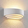 Image de Lindby - wandlamp - 1licht - Gips - H: 13 cm - E14 - wit