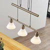 Image de Lindby - hanglamp - 3lichts - Glas, ijzer - H: 14.5 cm - E14 - wit, nikkel gesatineerd
