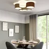 Image de Lindby - plafondlamp - 6lichts - Stof, metaal - H: 28.5 cm - E27 - grijs, wit, bruin