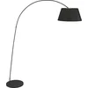 Image de Lindby - booglamp - 1licht - stof, staal - H: 192 cm - E27 - zwart, goud