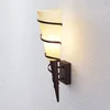 Image de Lindby - Wandlamp - 1licht - Metaal, glas - H: 44 cm - E14 - roest, wit gesatineerd